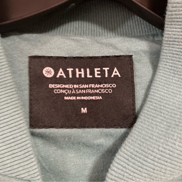 Athleta Women Jacket M Retroplush Bomber Jacket Teal Full Zip Up Quilted Green - Picture 8 of 16